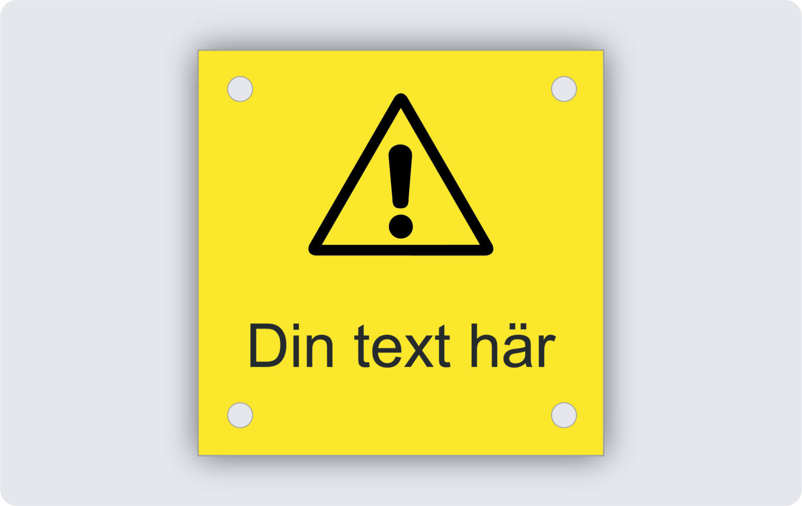 Varningsskylt graverad plast 50x50mm