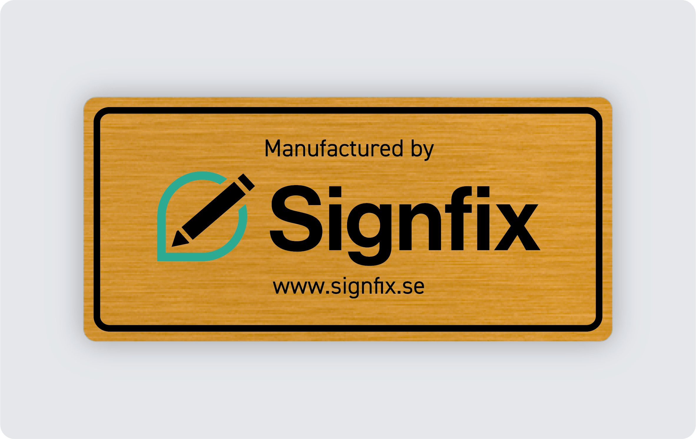 Maskinskylt infärgad aluminium 80x37mm