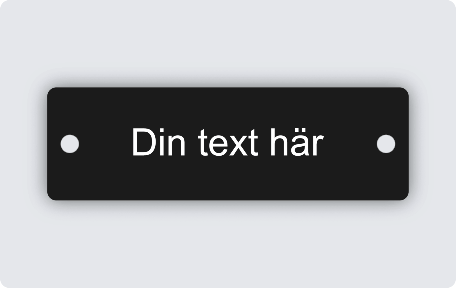 Märkskylt svart aluminium 80x25mm