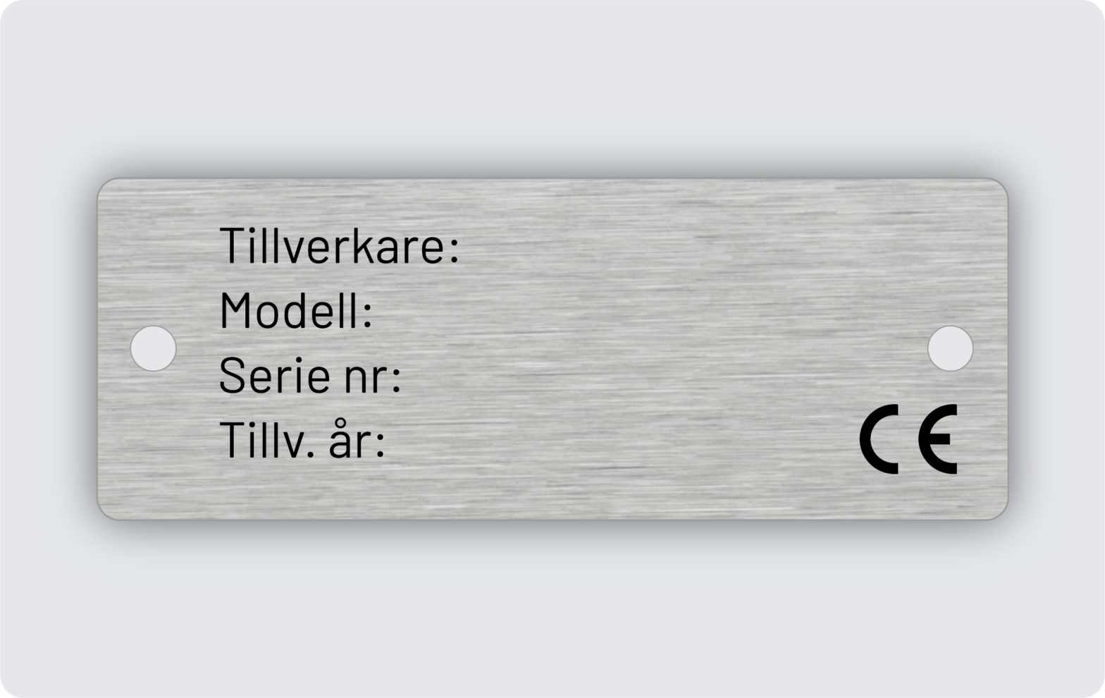 Märkskylt rostfritt stål 80x30mm